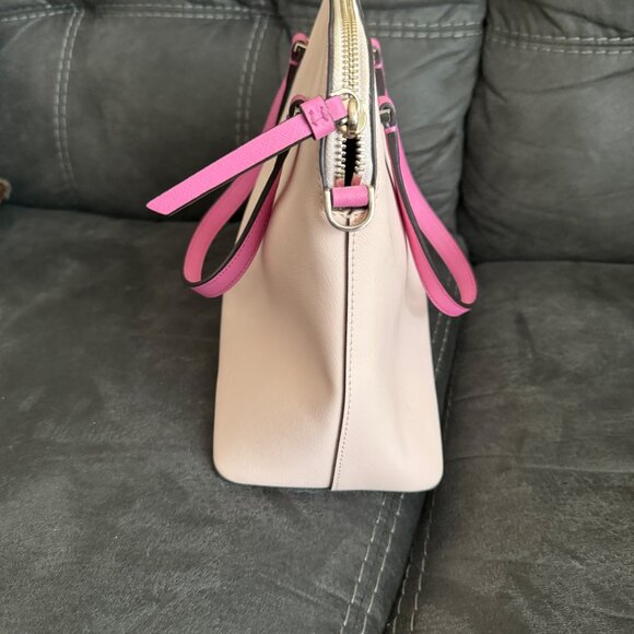 Kate Spade New York Leather Satchel Crossbody Bag Pink & Cream - Picture 5 of 8